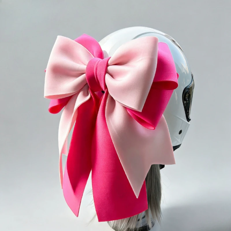 Double Layer Moto Helmet Butterfly Knot Decoration Motobike Bicycle Skiling Helmet Decor Stickers Styling for Women Cosplay