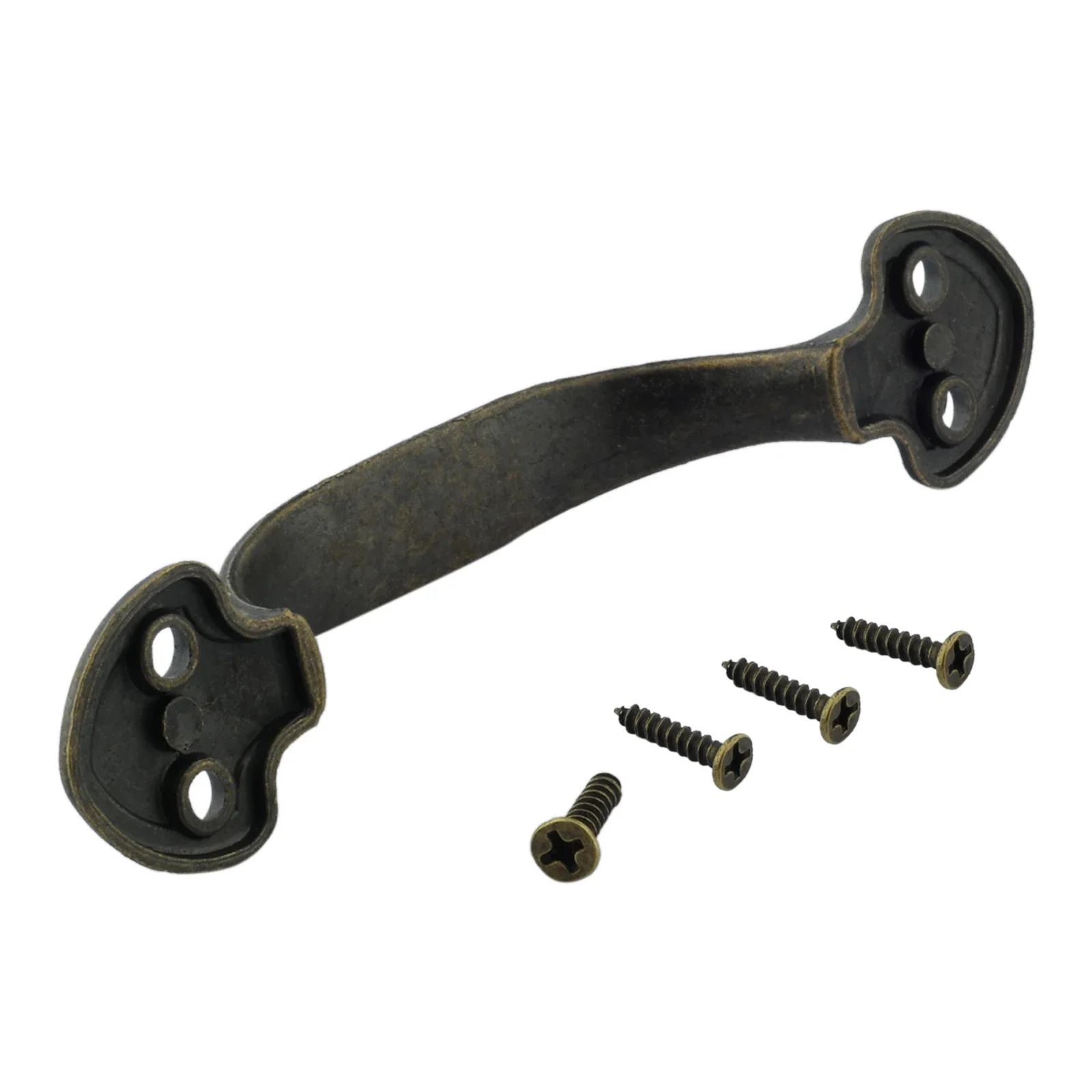 2Pcs Vintage Bow-Shaped Furniture Handle Drawer Wardrobe Cabinet Door Handle Garages Sheds Door Knob Hardware Pull with Screws