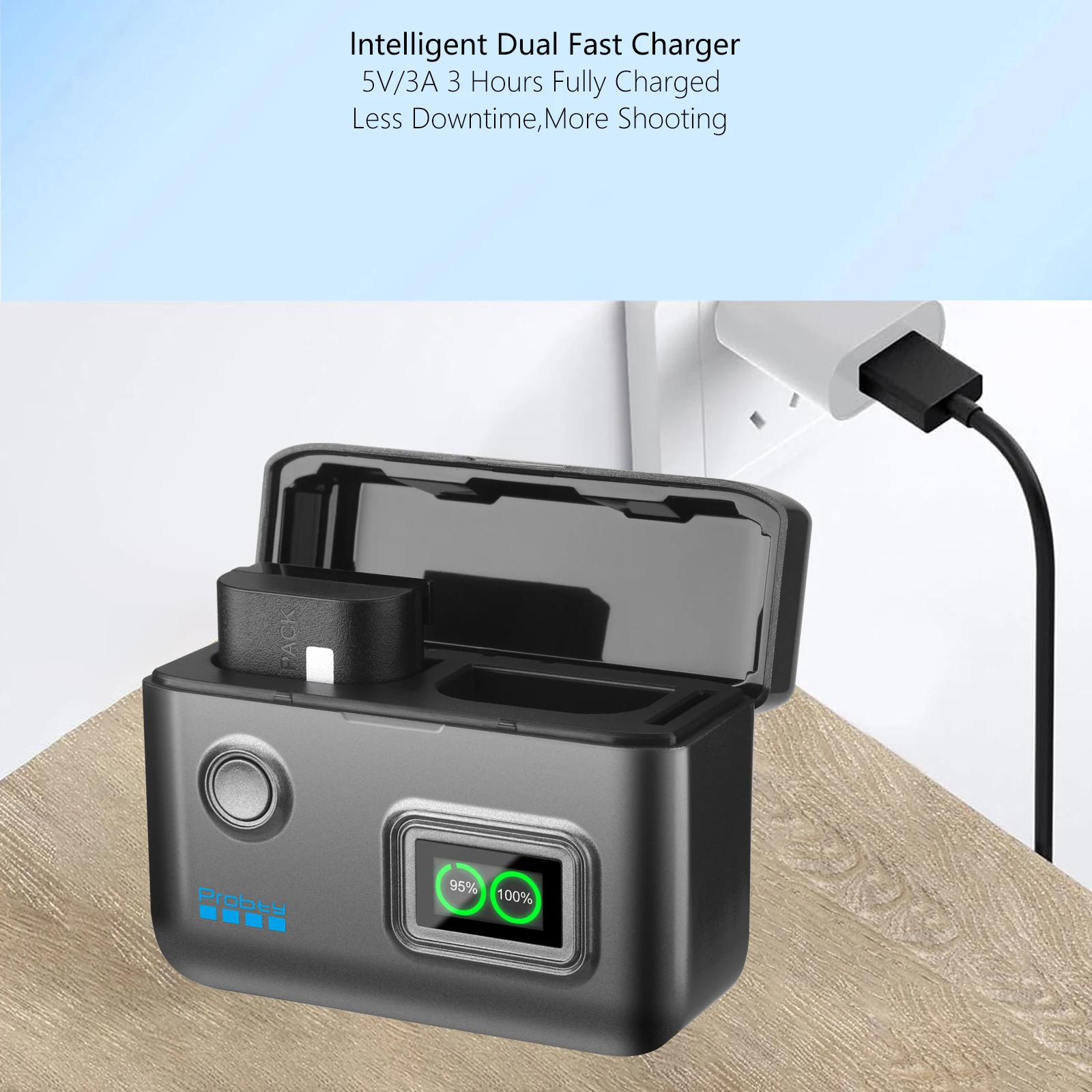 LP-E6NH LP-E6P Battery Fast Charger For Canon EOS R5, R6 Mark II, 5D 6D 7D Mark II III IV, 60D, 70D, 80D, Smart Digital Display