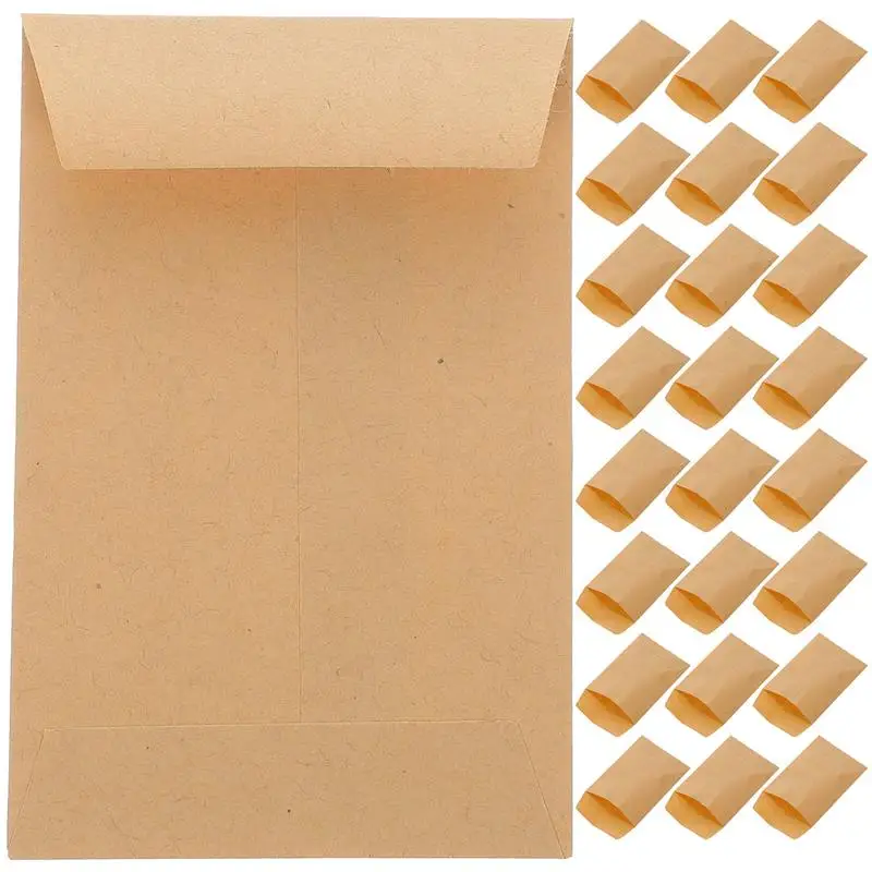 100 Stuks Kraft Enveloppen 100Pcs Kraftpapier Enveloppen Kleine Enveloppen Cadeaubon Enveloppen Voor Kleine Item Opslag 11.00X6.00X0.10Cm