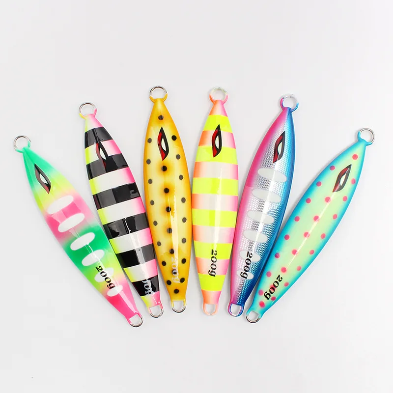

2pcs 130g-220gLarge Metal Jigging Bait Reflective Hologram Luminous UV Cranky Slow Jigging Lure Saltwater Fishing Slow Jigs Bait