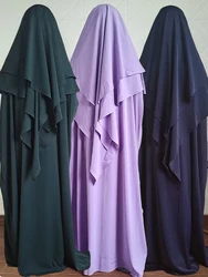 Eid Abaya 여성용 원피스 2 종 세트, 긴 Khimar Niqab 라마단, 여성 기도 파티, 아랍어 로브, 카프탄 베스티도 카프탄