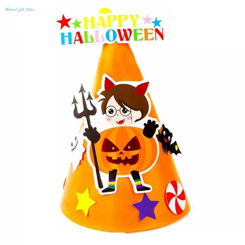 Halloween Paper Hat DIY Craft Hat Making Material Kindergarten Teaching Aid