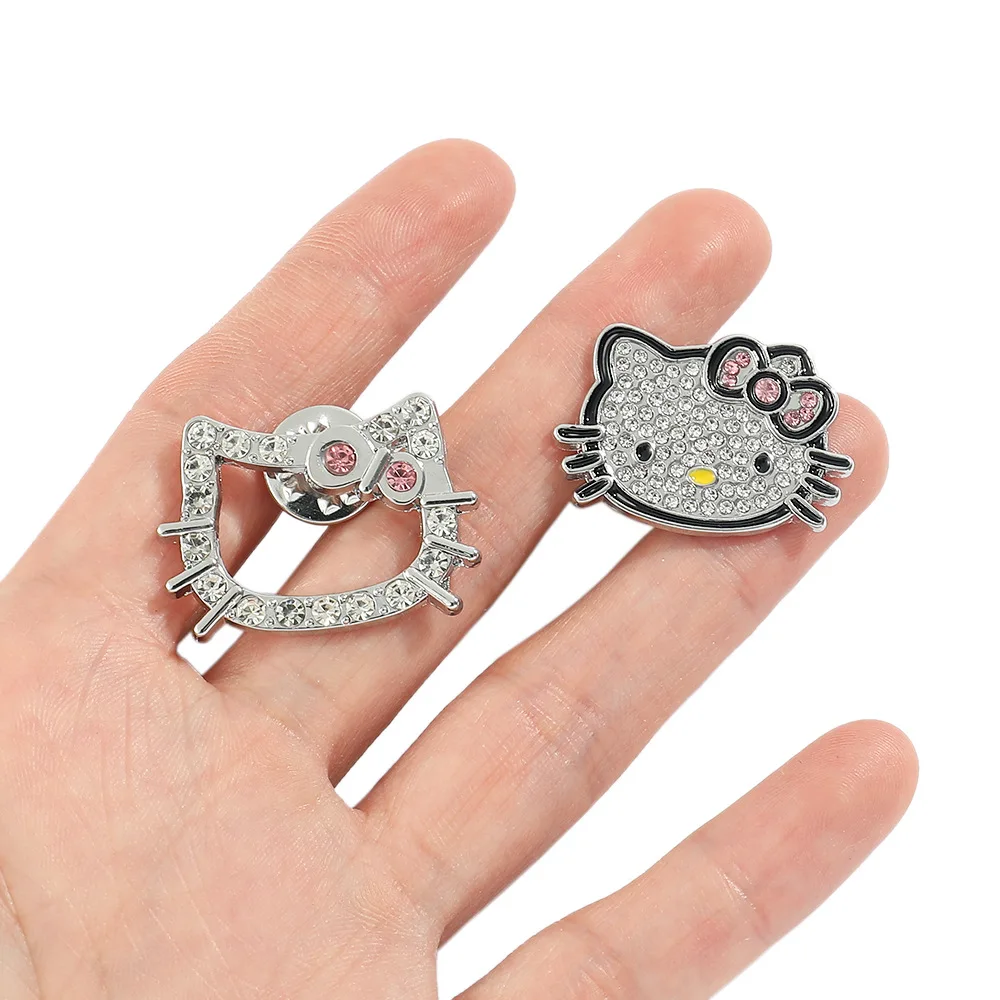 Sanrio Hello Kitty Brooch Soft Cute Adorable Metal Badge Accessories with Shiny Rhinestone Pins  Jewelry Accessories Brooches