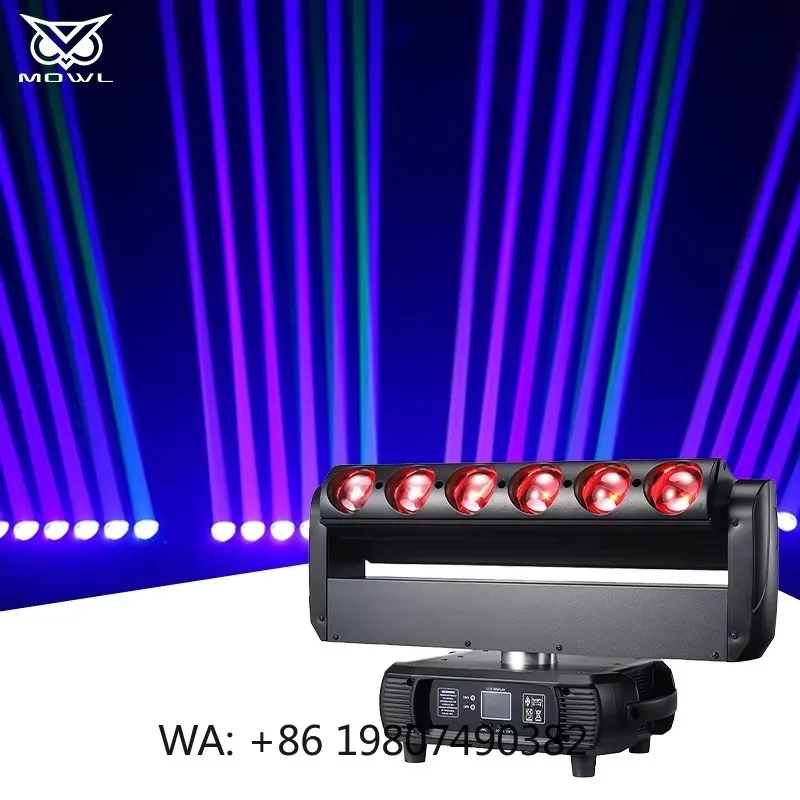 6x40W 4in1 RGBW Popular LED Beam Moving Head Projection Light DMX Control for DJ Disco Nightclub Stage Atmosphere