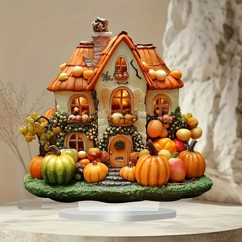 Acrylic Pumpkin House Decorations 2D Children's Room Living Room Coffee Shop Garden Balcony Fall Themed Cute Warm Home Decor