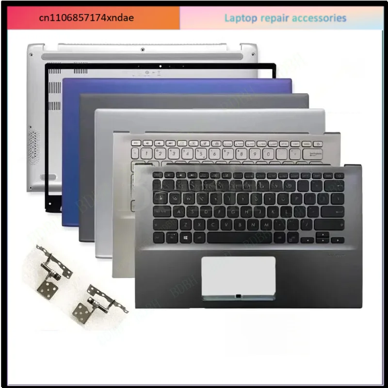 For VivoBook 14 X412 V4000F R424F A412D Laptop LCD Back Cover Front Bezel Lower Bottom Case Hinges Palm pad keyboard