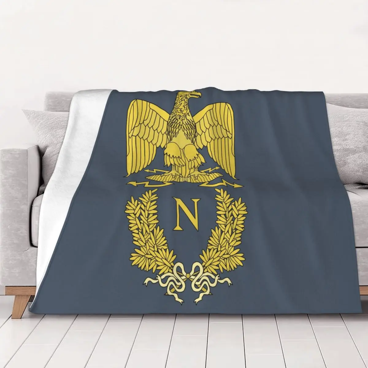 

Napoleon Bonaparte Emlem Blankets Velvet Printed French Empire Flag Ultra-Soft Throw Blanket for Home Couch Bedspreads