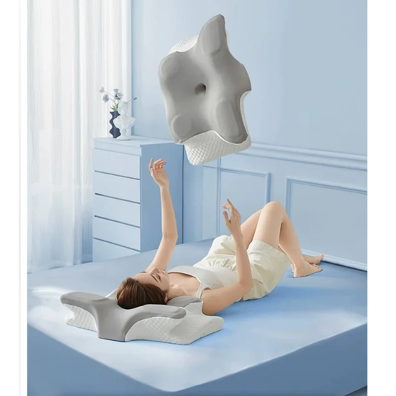 Slow Rebound Memory Foam Butterfly Sleep Pillow Summer Cooling Neck Support Sleeping Pillow