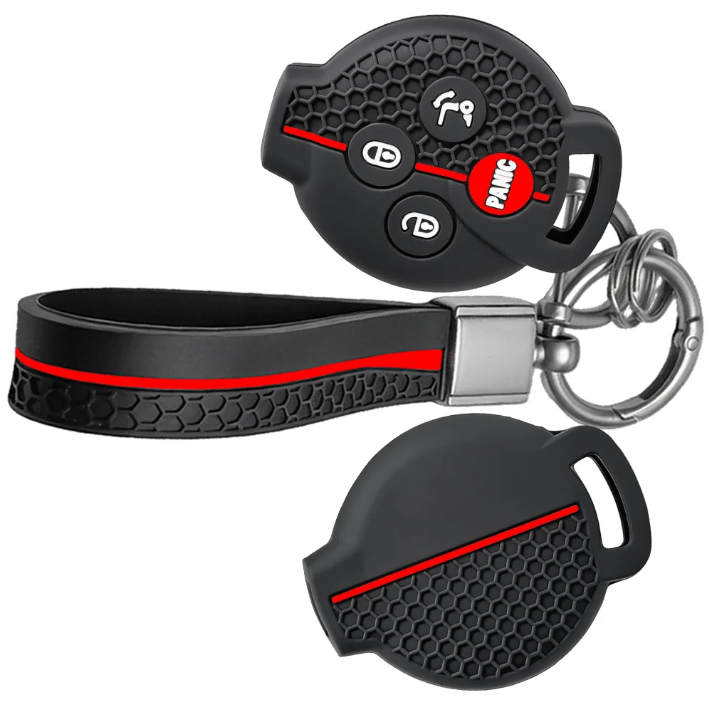 4 Buttons Silicone For Benz Smart 450 City Coupe Cabrio Crossblade Fortwo Roadster K for Benz Brabus 451 Car Key Case Cover