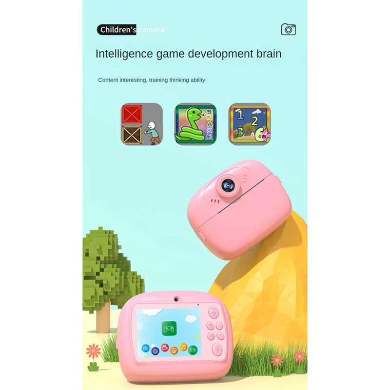 Best-Children's Camera Instant Print 48 Million High-Definition Dual Cameras Mini Video Camera Photo Thremal Printing