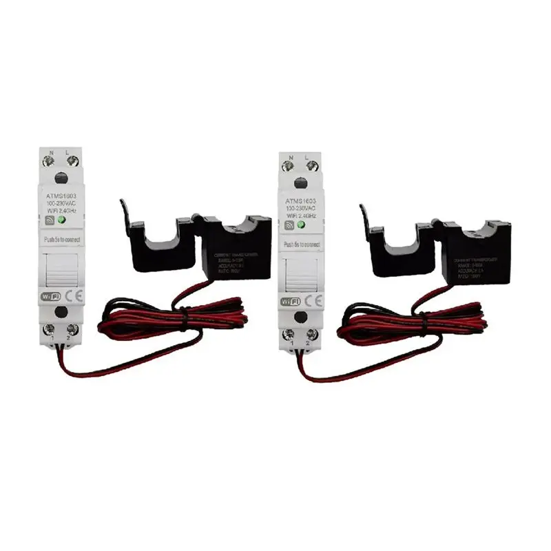 

FFYY-Tuya Умный Wi-Fi счетчик электроэнергии на DIN-рейку, однофазный, 100-230В, с трансформатором тока 63А, приложение для мониторинга в реальном времени