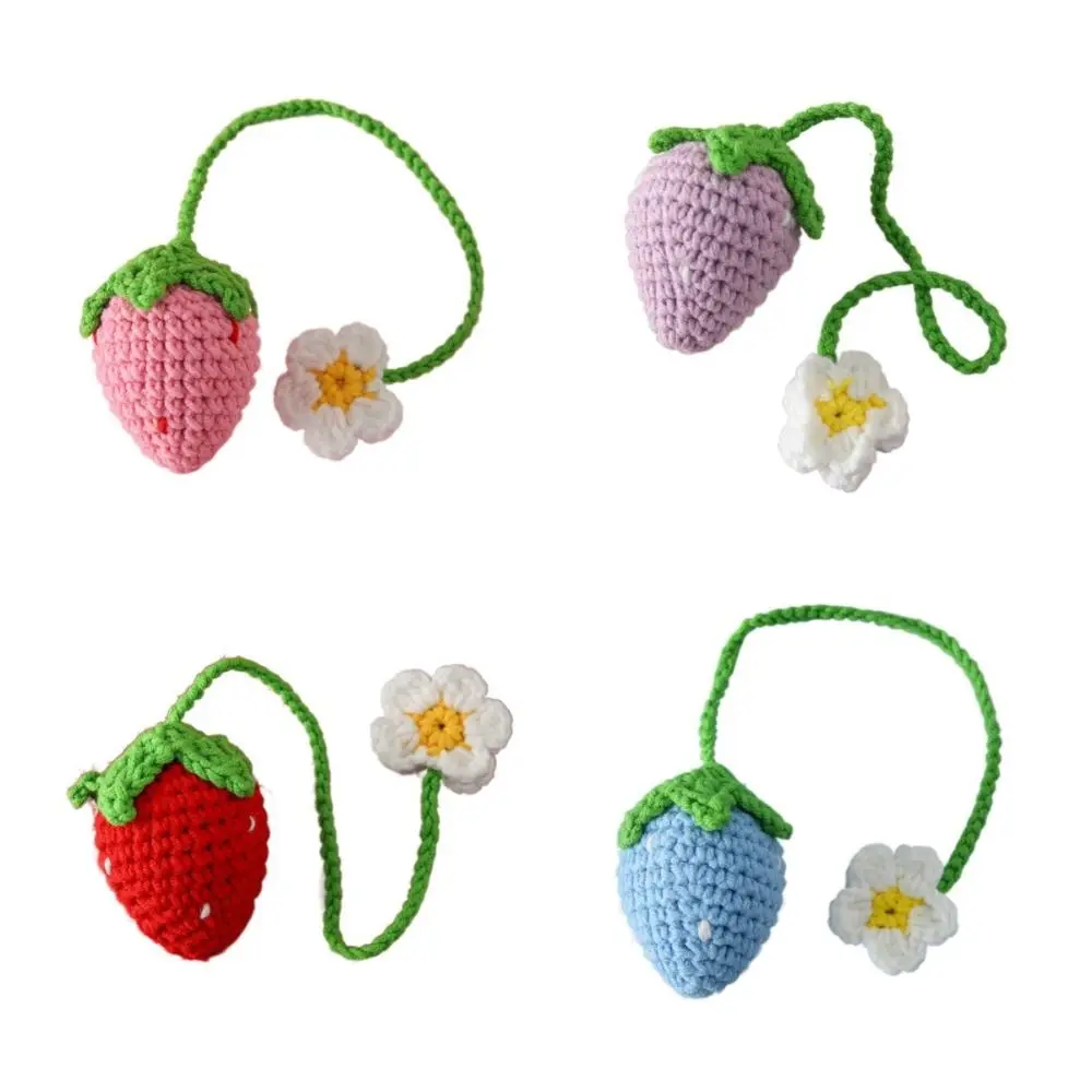 Simulated Strawberry 3D Strawberry Bookmark Book Page Marker Weaved Strawberry Pagination Mark Book Paginator