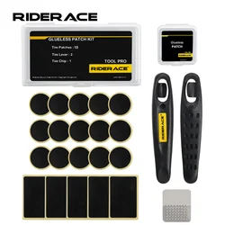 Bicycle Glueless Chip Patches Kit Bike Inner Tube Patching Tyre Lever Wheel Repair Tool MTB Glue Free Cold Patch Sealant Fix