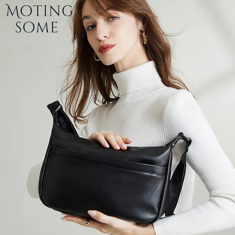 Motingsome 100% Cow Leather Multiple Layers Women Bag New Style Shoulder Lady Satchel Bags Lady Fashion Crossbody Messenger Tote