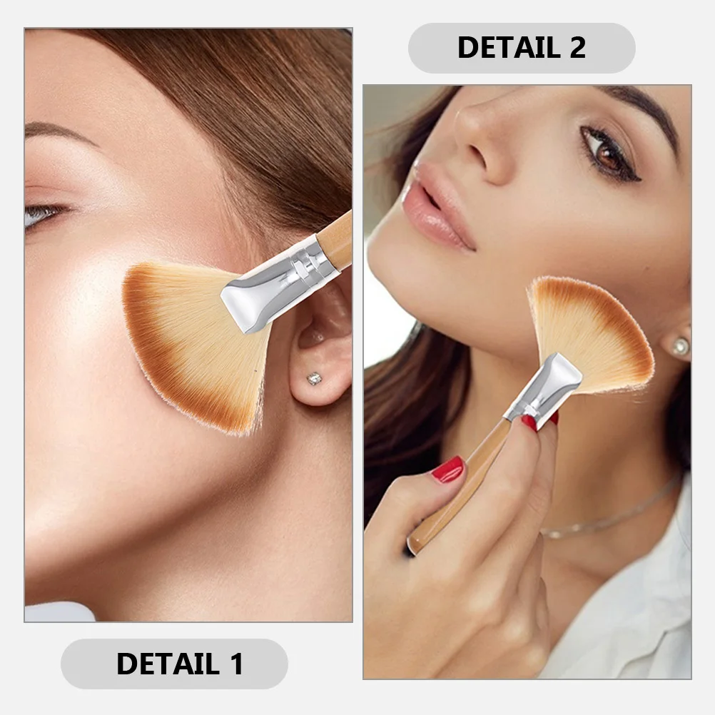 4 Uds. Brochas de maquillaje en polvo, ventilador, resaltador de colorete, aplicadores de Maquillaje facial, juego de herramientas profesionales de textura suave, brocha resaltadora