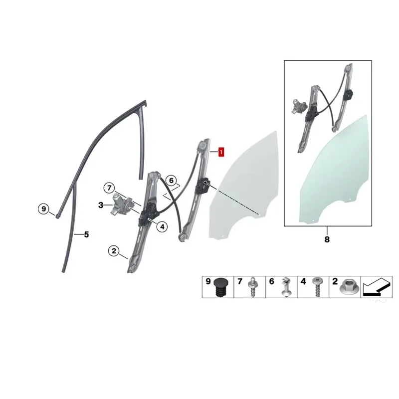 51337355635 51337355636 Window elevator without electric motor Left front X3 X4 X3 F25 X3 20dX N47N