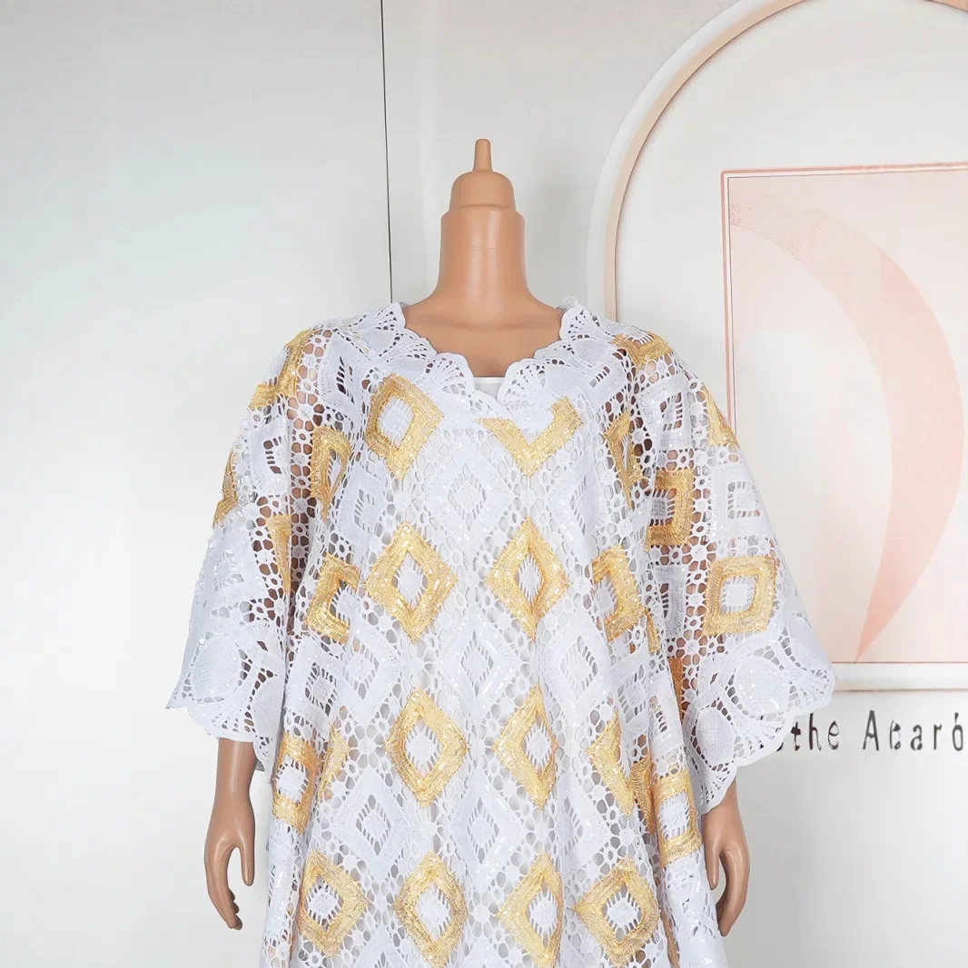 African Dresses for Women Traditional Dashiki Lace Boubou Plus Size Wedding Party Gown Muslim Kaftan Maxi Dress African Clothing