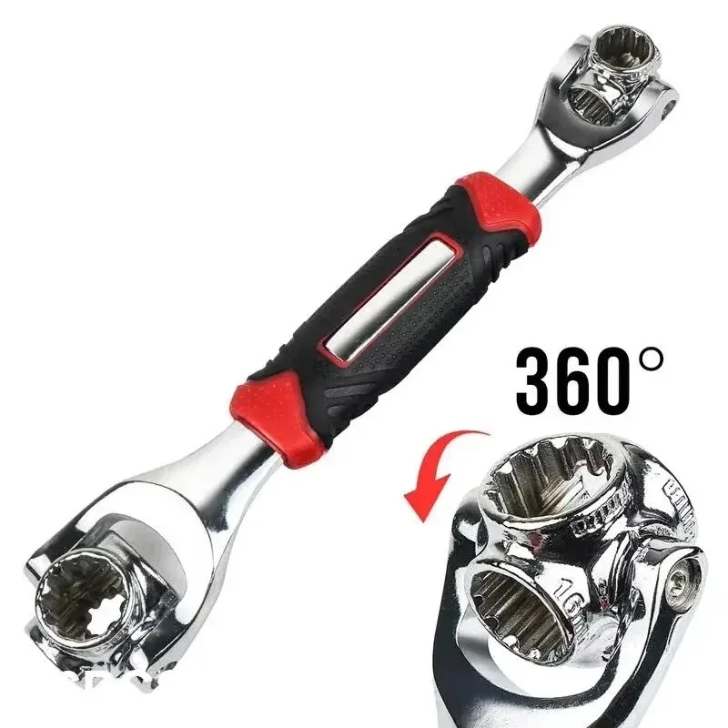 360° Rotatable Head 52-in-1 Universal Wrench, Plum Blossom Socket Wrench for Car Repair Furniture Installation Daily DIY Work