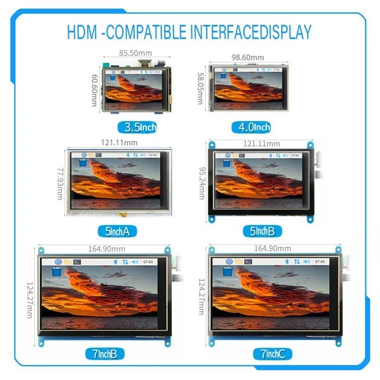 

[ Series] 3.5 inch/4 inch/5 inch/7 inch Raspberry Pi 3b 4th generation resistive/capacitive touch screen