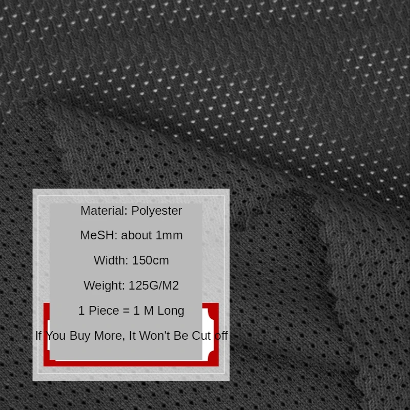 Mesh Fabric Stretch By The Meter for Car Sunshade Diy Sewing Breathable Encrypt Cloth Plain Black White Soft Textile Polyester