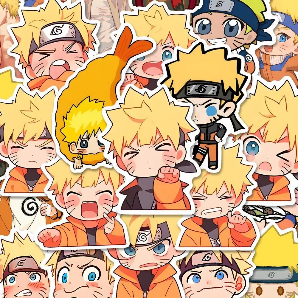 New NARUTO Stickers Uzumaki Naruto Uchiha Sasuke Anime Peripherals Cute Cartoon Trunk Water Cup Desktop Room Ornament Stickers