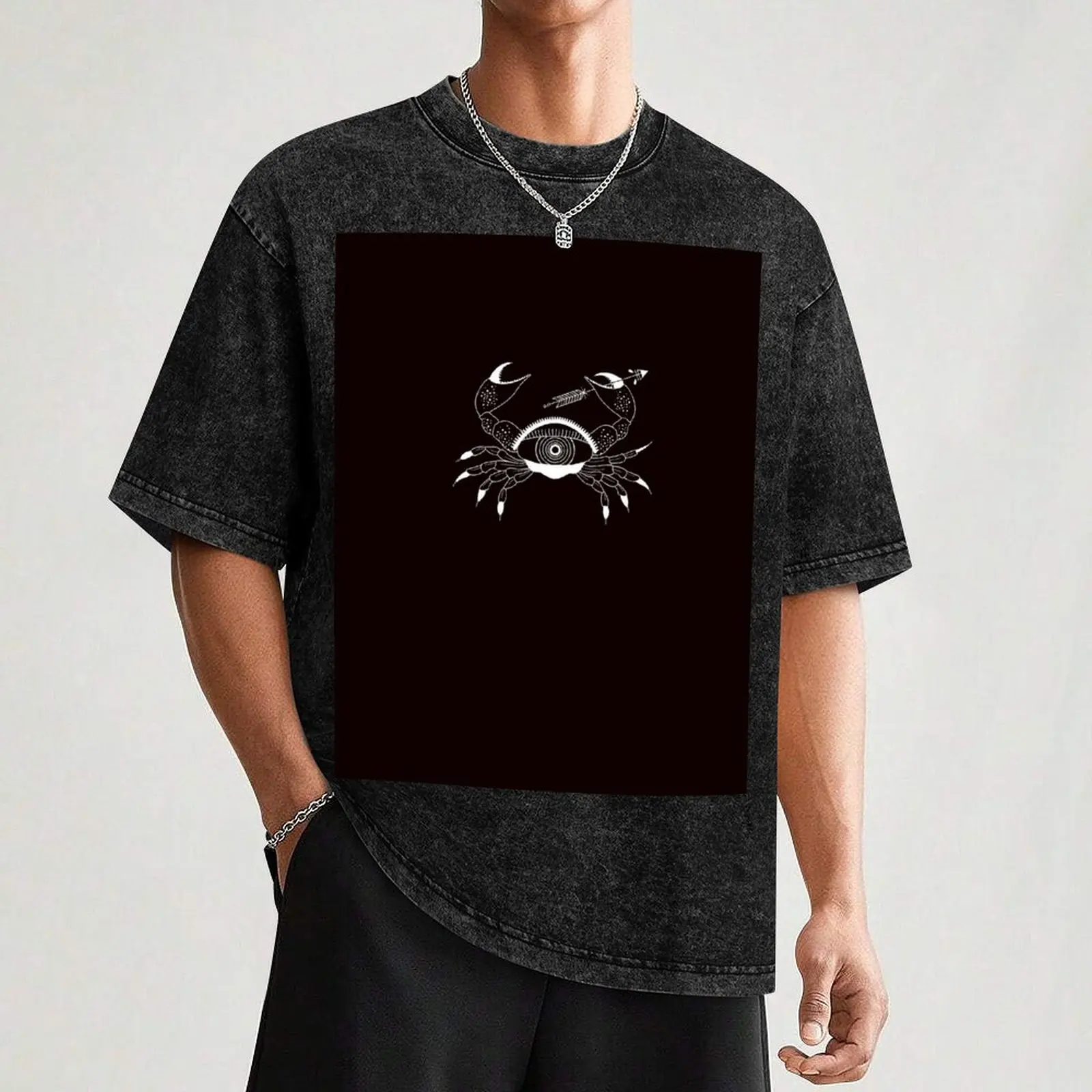 Psychedelic Crab (White Print) T-Shirt Ultra Soft Breathable Tee Top