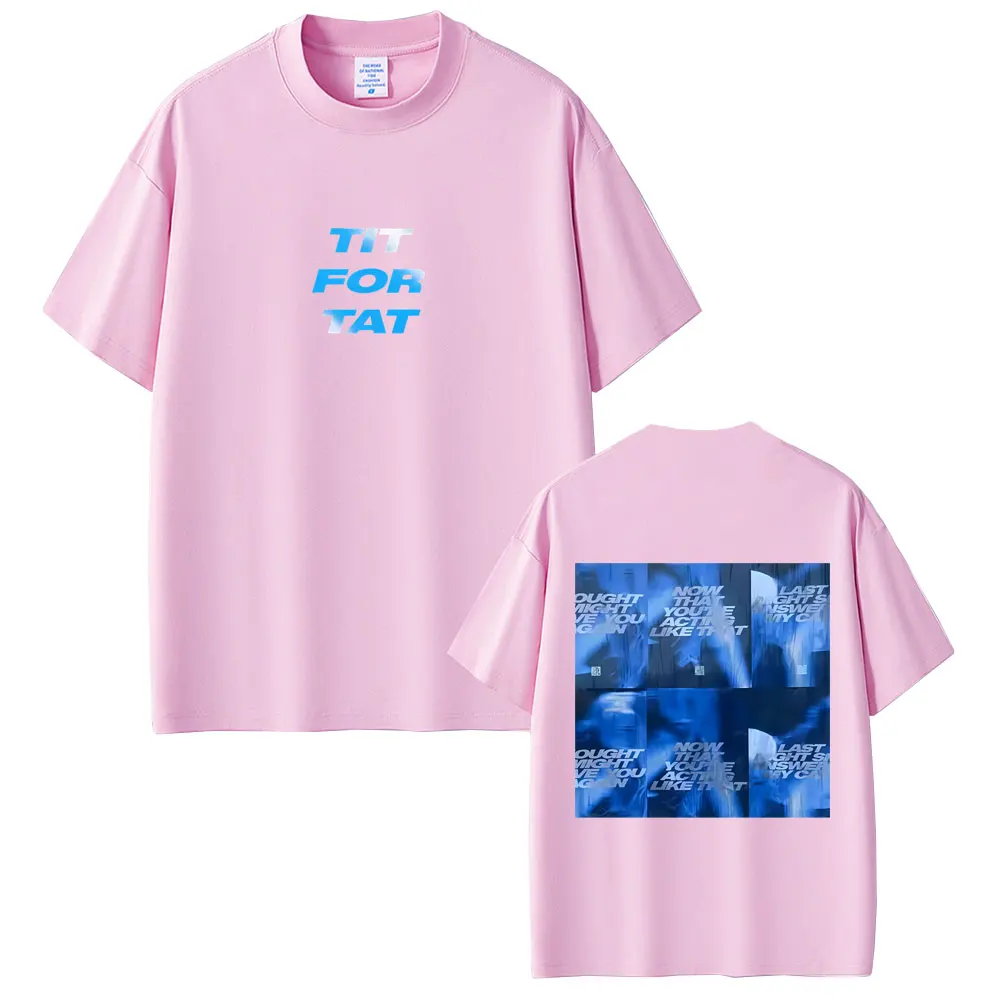 Tate McRae TiT for Tat Graphic T Shirt Men Women Hip Hop Fashion Pop Music T-shirt Unisex Casual Cotton Short Sleeve T-shirts - Image 5