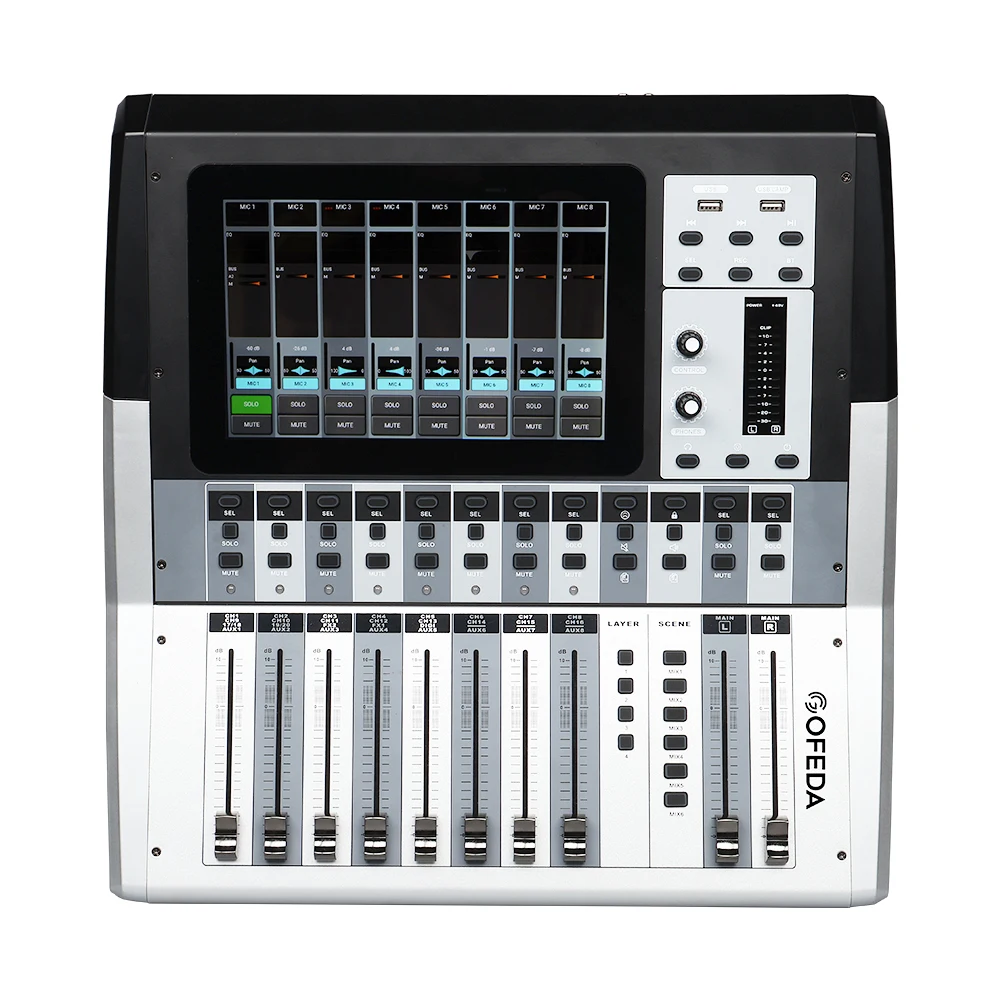 

DM20 20-Channel Digital Audio Console Mixer 24-bit 192KHZ Bluetooth/WiFi Connectivity Metal Material