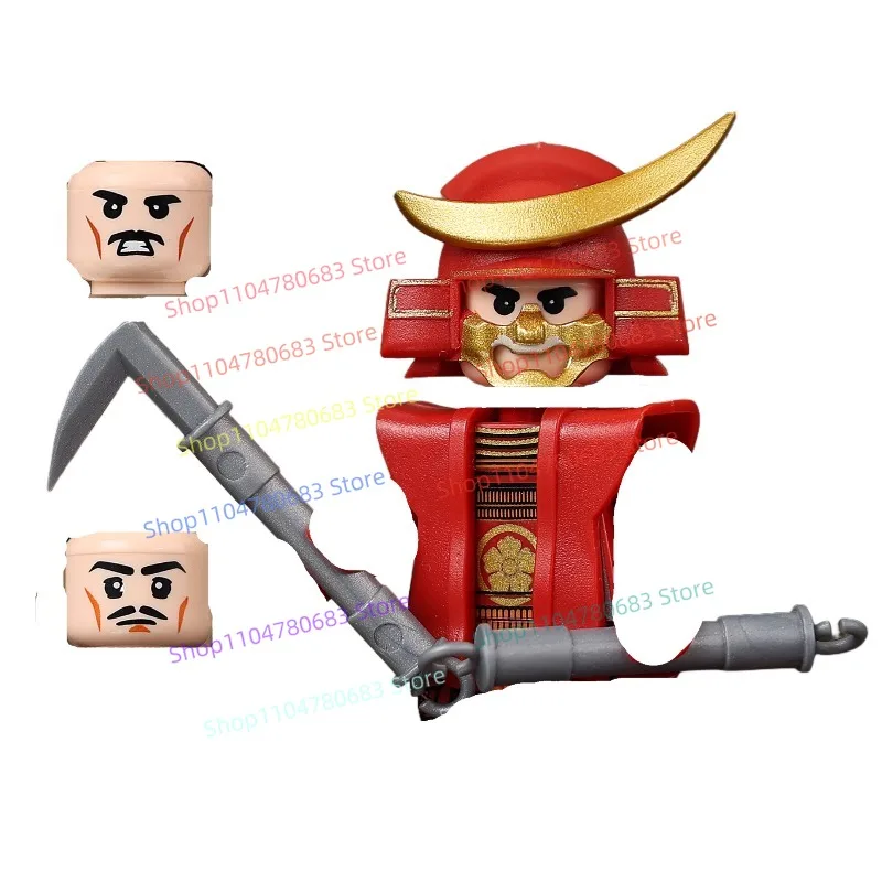 Moc blocos de construção samurai cavalaria mini modelo montagem armadura acessórios ornamentos das crianças hobby brinquedos colecionáveis presentes