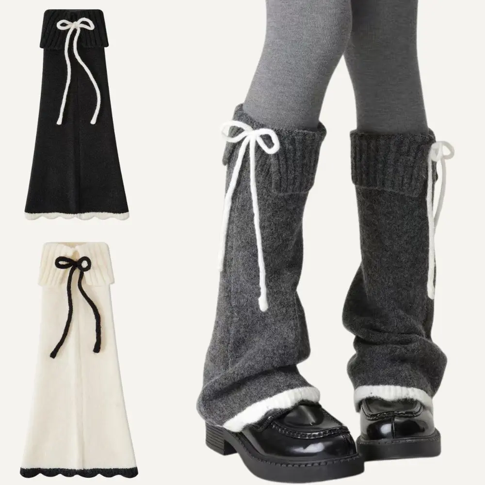 

1 Pair Women's Laced Up Leg Stockings Japanese Style Horn Shaped Cuffs Calf Socks Sweet Spicy Girls Slimming Decorative Socks