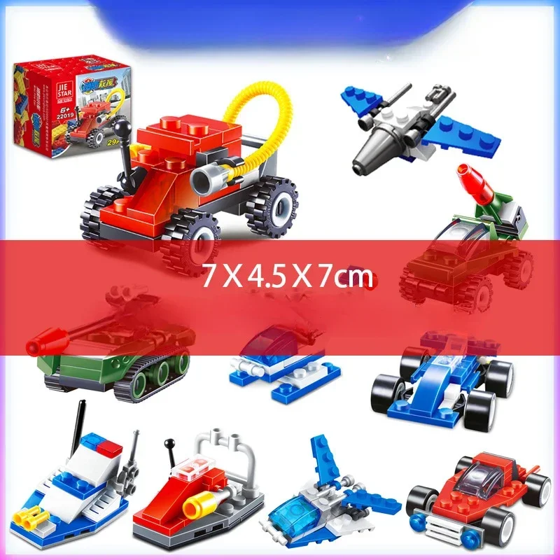 Stadtfahrzeugmodell mit kleinen Partikeln, Geschwindigkeits-Rennwagen, Feuerwehrauto, Minizank, Hubschrauber, Weihnachtsgeschenk für Freunde