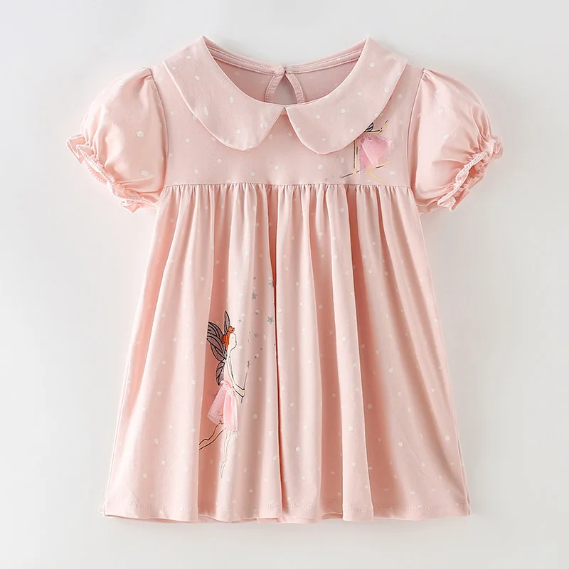 100% Cotton Casual Dress Brand 2024 Summer Baby Girl Clothes Cartoon Children\'s Clothing Kids One-piece A-LINE Dresses for Girls