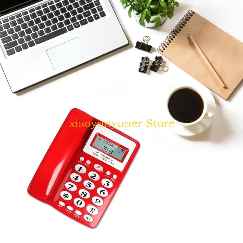 P9JB Corded Telephone Basic Desk Landline Phone Call Display for Home Guest Room
