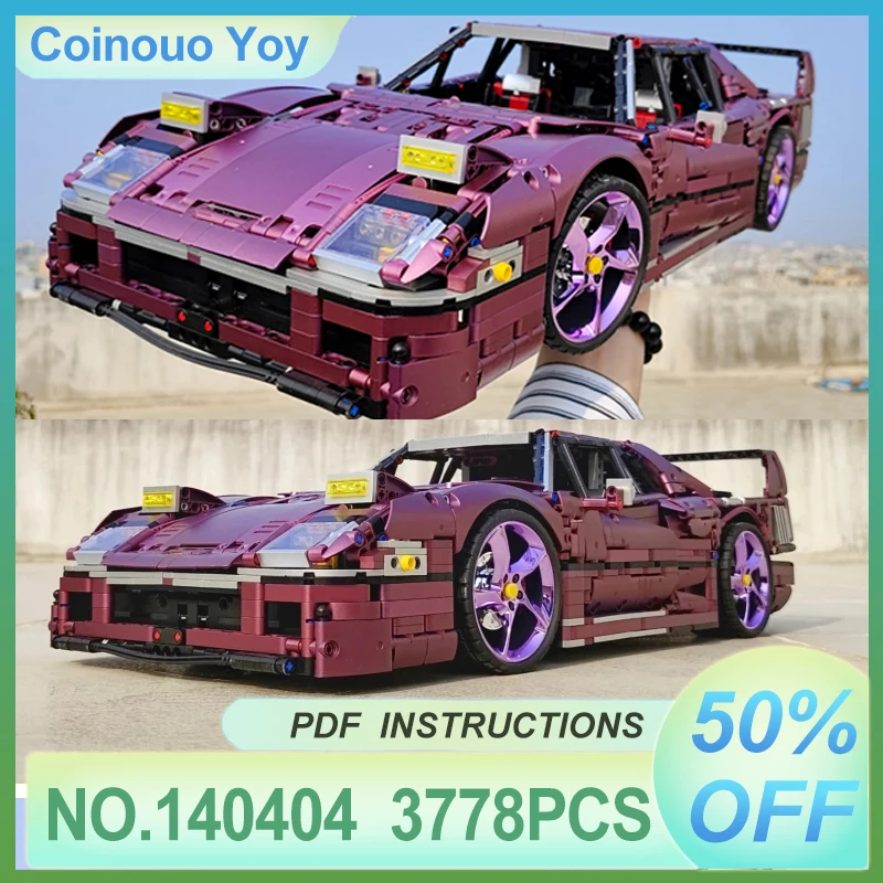 

MOC-140404 Высокотехнологичный суперспортивный автомобиль F40, совместимый 42143, строительные блоки, кирпичи, развивающая головоломка, игрушки «сделай сам», рождественские подарки