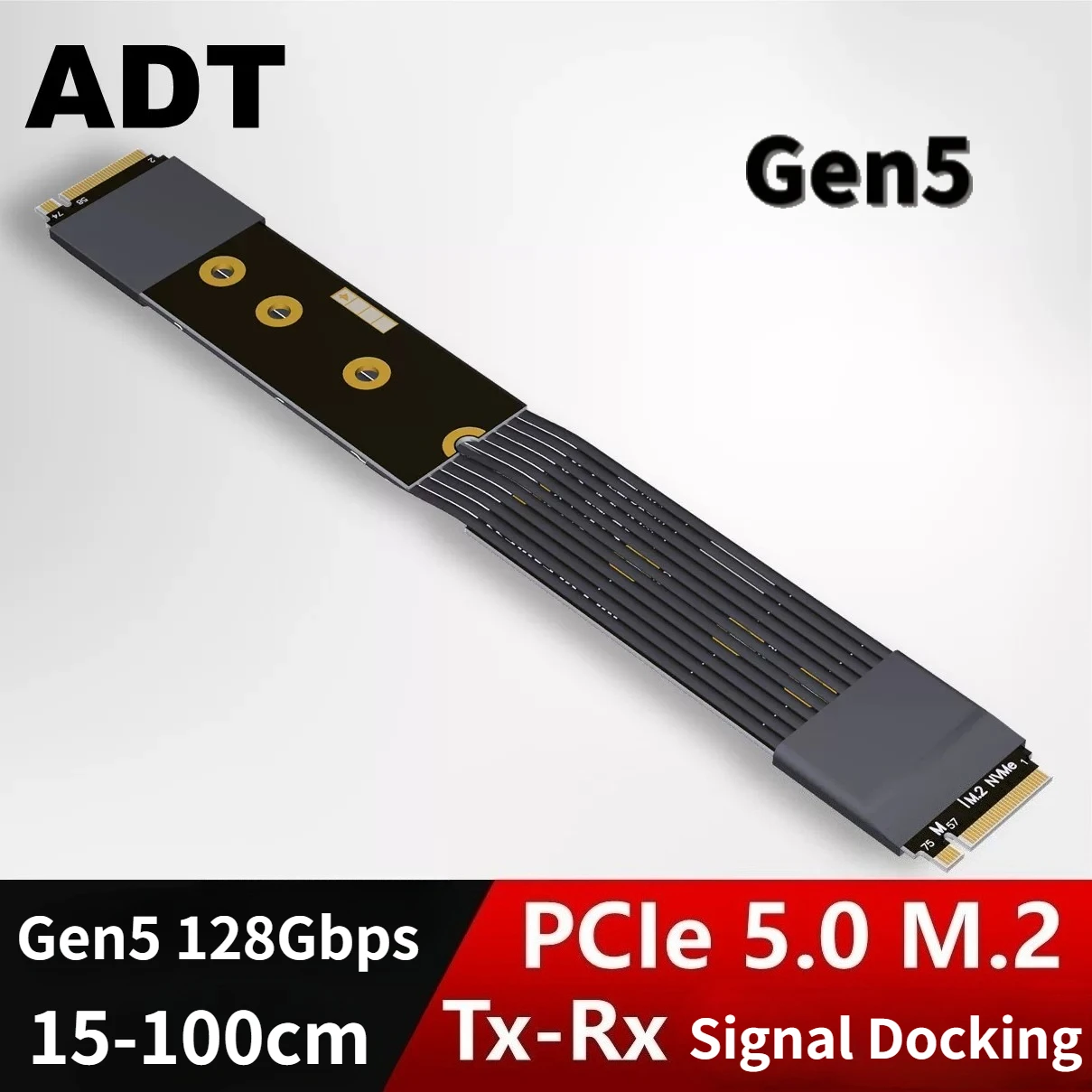 

Модернизированный удлинительный кабель PCIe 5.0 x4 M.2 NVMe — M.2 Nvme «папа-папа» Gen5, полноскоростная док-станция для сигнала, адаптер PCIe Tx-Tx и Rx Riser