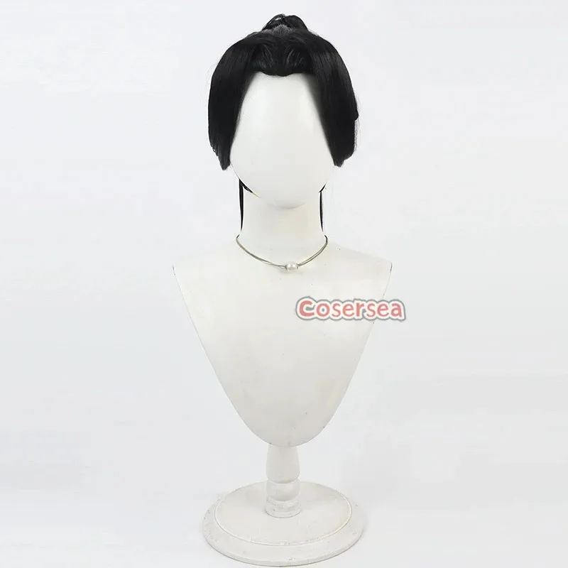 wiwiwi 123Cosersea. Pelucas de Cosplay Ne 2 Ne Zha Madre Sra. Yin 55 cm Peluca de cola de caballo negra larga para mujer Calor de pelo sintético