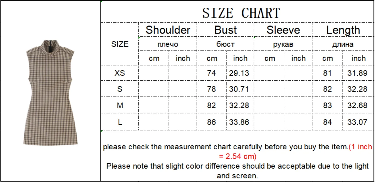 Damen Vintage High-Waist Jumpsuit, Modischer Neuer Karierter Slim-Fit Einteiler mit Reißverschluss, Elegante Ärmellose Partykleidung, Clubwear für Damen – Detail 1