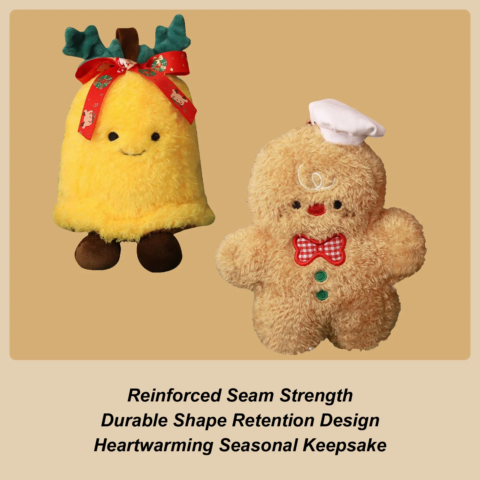Gingerbread Stuffed Animal Christmas Soft Cute Pillow Decor Stuffed Gingerbread Man For Girl Teen Halloween Wedding Holiday Fall
