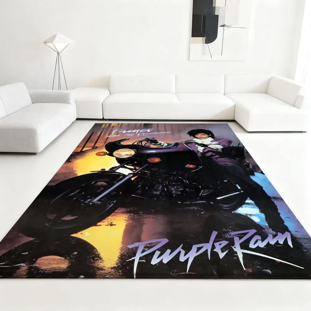 

P-Princes purple rain cool Floor Mat Soft Thickened Absorbent Non-Slip Bedroom Living Room Door Mat Home Decor Flannel Rugs