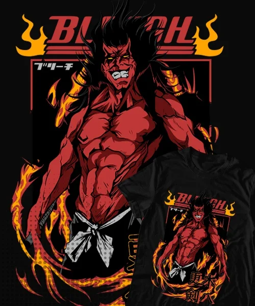 ST-shirt for Anime BLEACH El demonio bankai de Zaraki Kenpachi