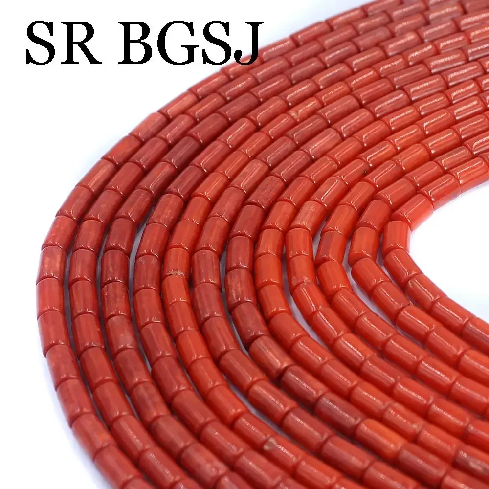 3x9mm Natural Column Orange Sardin Sea Bamboo Coral Small  Beads Jewelry Necklace Bracelets DIY Making 15\