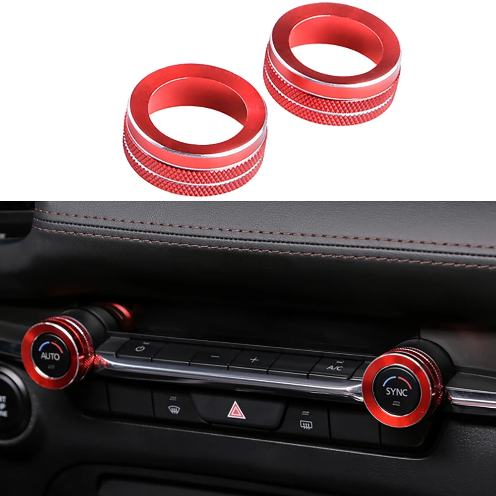 for Mazda 3 2019 2020 2021 Air Conditioning Knob Ring Protection Cap Decorative Circle Car Accessories