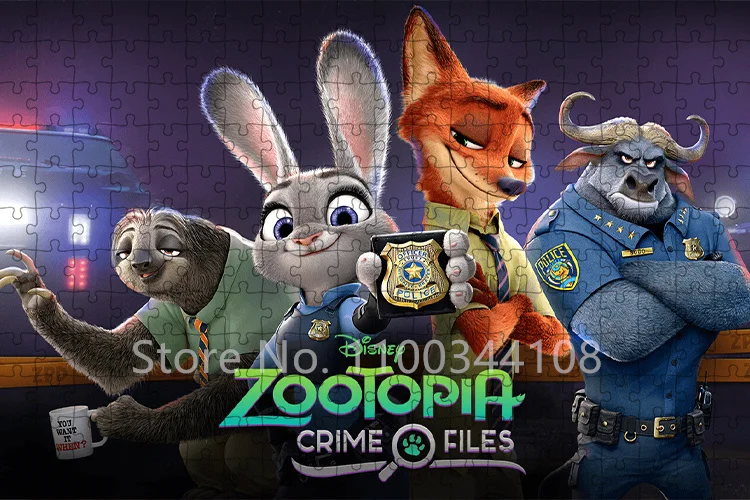 Disney Zootopia 300/500/1000 Pieces Puzzle Cartoon Jigsaw Puzzle for Adults Kids Educational Toys Parent-Child Interactive Game