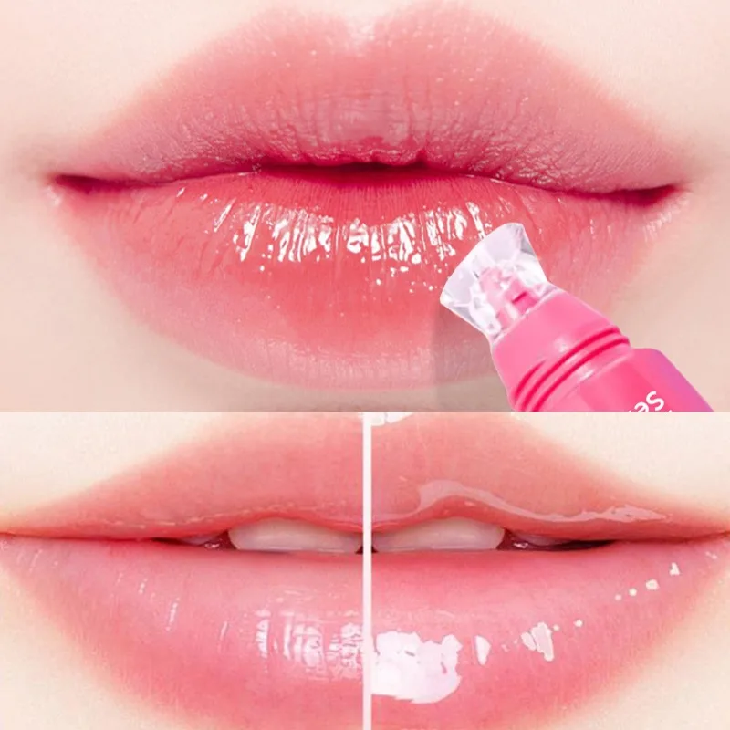 1pc Crystal Lip  Balm Gloss Moisturising Transparent Moisturizing Oil Fullness Lips Tint Soft Tube Lips Makeup Beauty Care