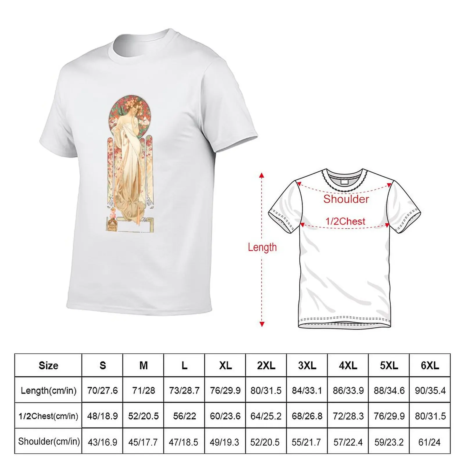 HD. Sylvanis Essence, by Alphonse Mucha HIGH DEFINITION (original colors) T-Shirt vintage man clothes mens vintage t shirts
