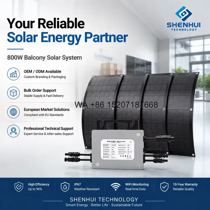 Wmwmnu Plug and Play 800W Solar Kit with Flexible Solar Panels Micro Inverter for Balcony Home Energy Saving System