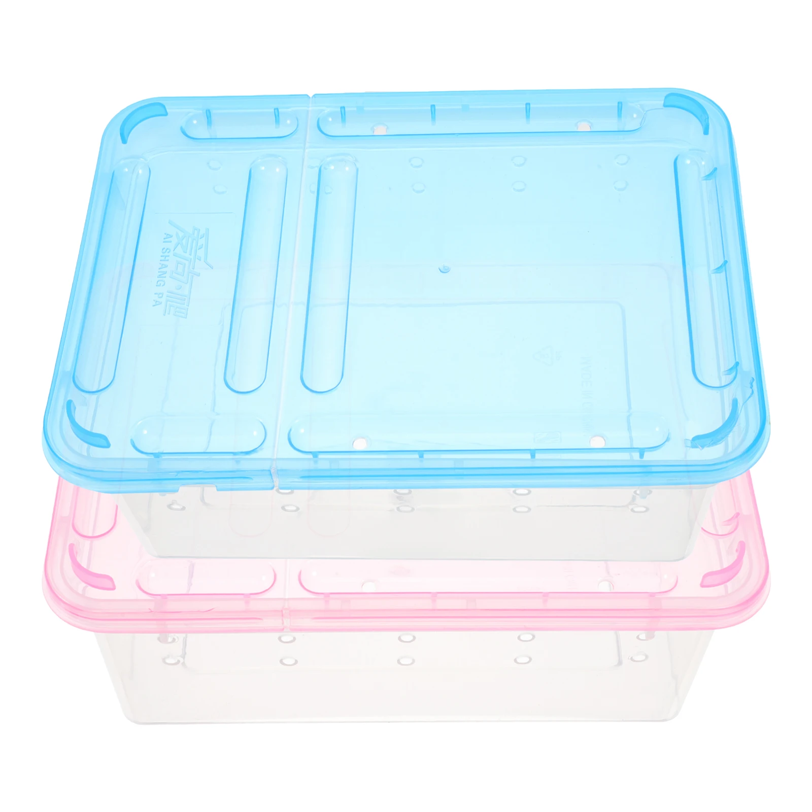 

2pcs Raising Box Reptile Terrarium Gecko Tank Accessories Breeding Enclosure Live Food Container Feeding Box Safe