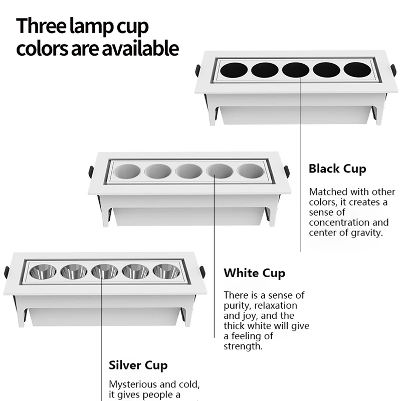 Luz lineal LED de ángulo ajustable, lámpara empotrable de rejilla larga antideslumbrante profunda, 10W, 20W, foco de línea regulable Tuya Zigbee