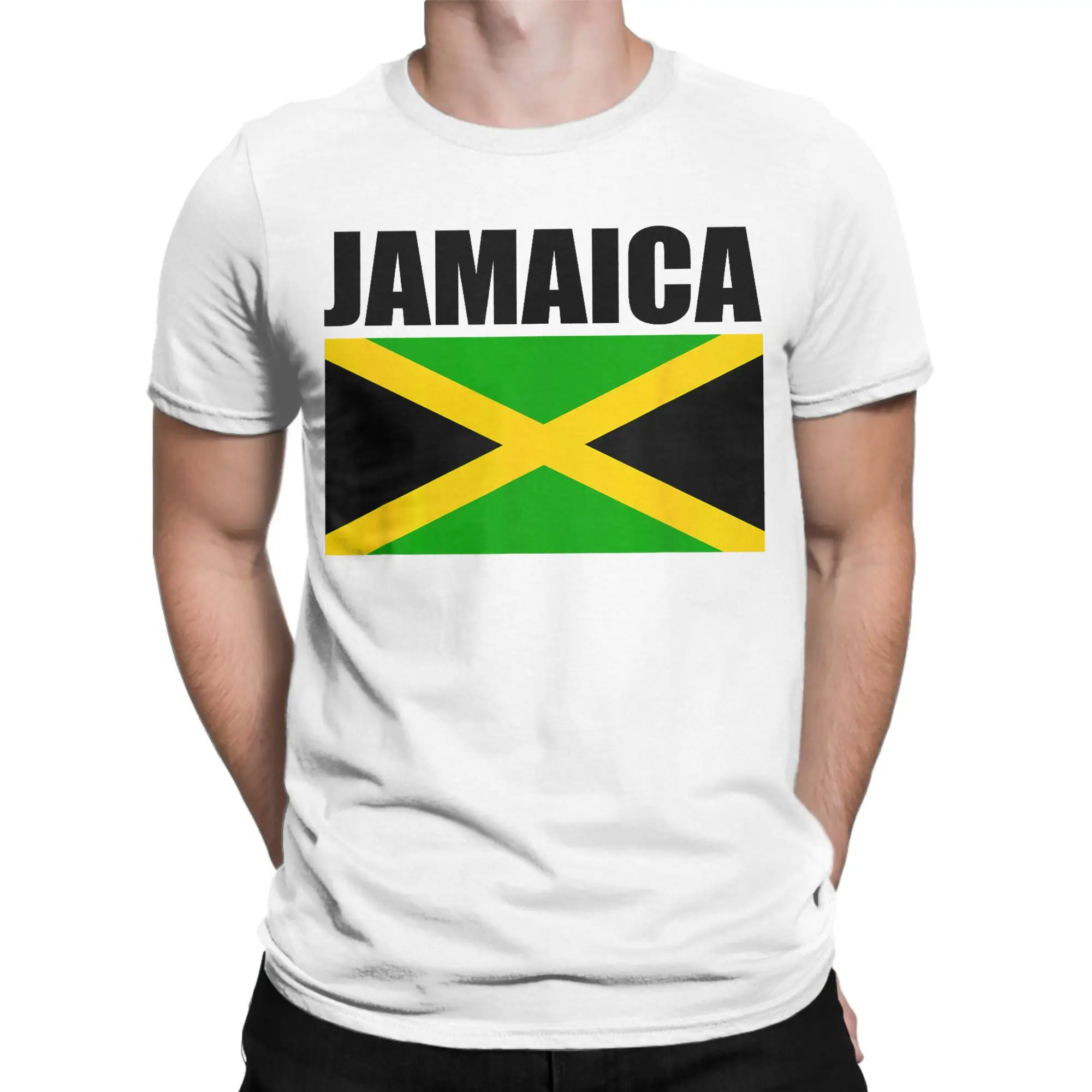 Jamaican Flag - Love Jamaica T Shirt Man  Y2K Casual Cotton T-Shirts Summer O Neck Hipster Tee Shirt Printed Oversized Clothes